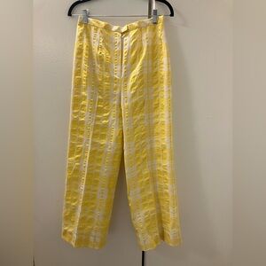 High-Waist Yellow Stripe Wide-Leg Pants